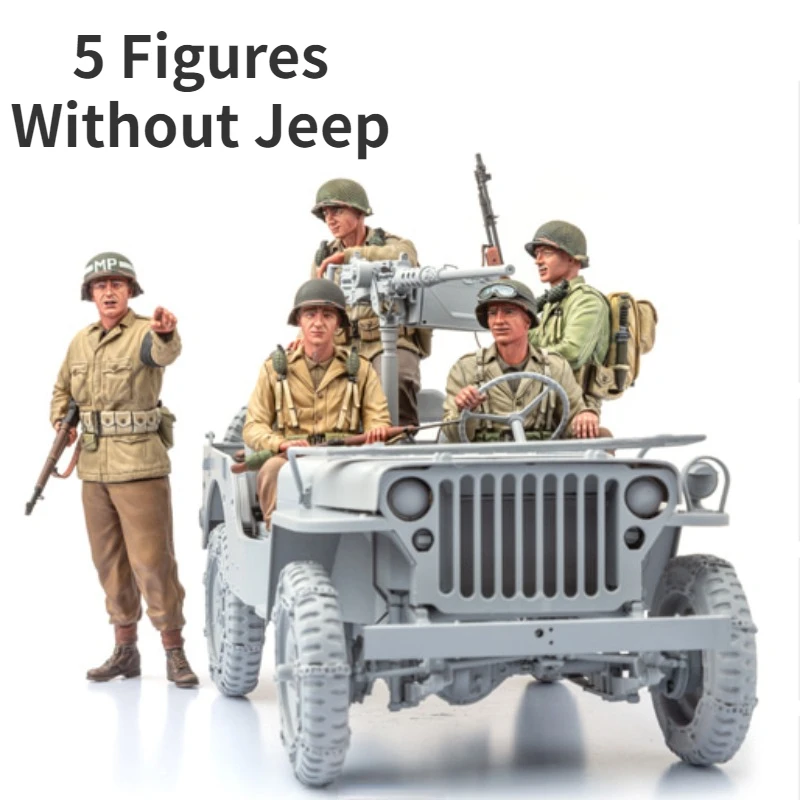 1/16 Scale Resin Figure Assembled Model Kit Historical Miniature Sculpture US Infantry 5 (excluding Jeep) Unassembled unpainted