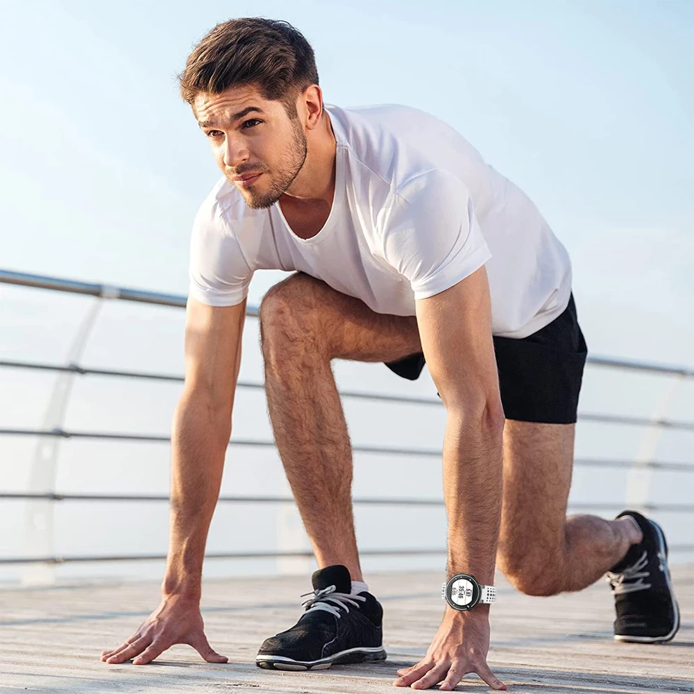 สายนาฬิกาข้อมือซิลิโคนสำหรับ Garmin Forerunner 220/230/235/620/630/735XT, สายอะไหล่สร้อยข้อมือโลหะหัวเข็มขัด