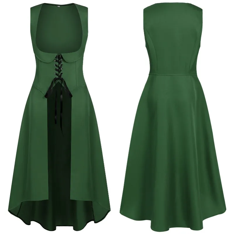 새로운 여성 중세 복고풍 여성 중간 길이 드레스 코스프레 의류 공연 의류 축제 의상