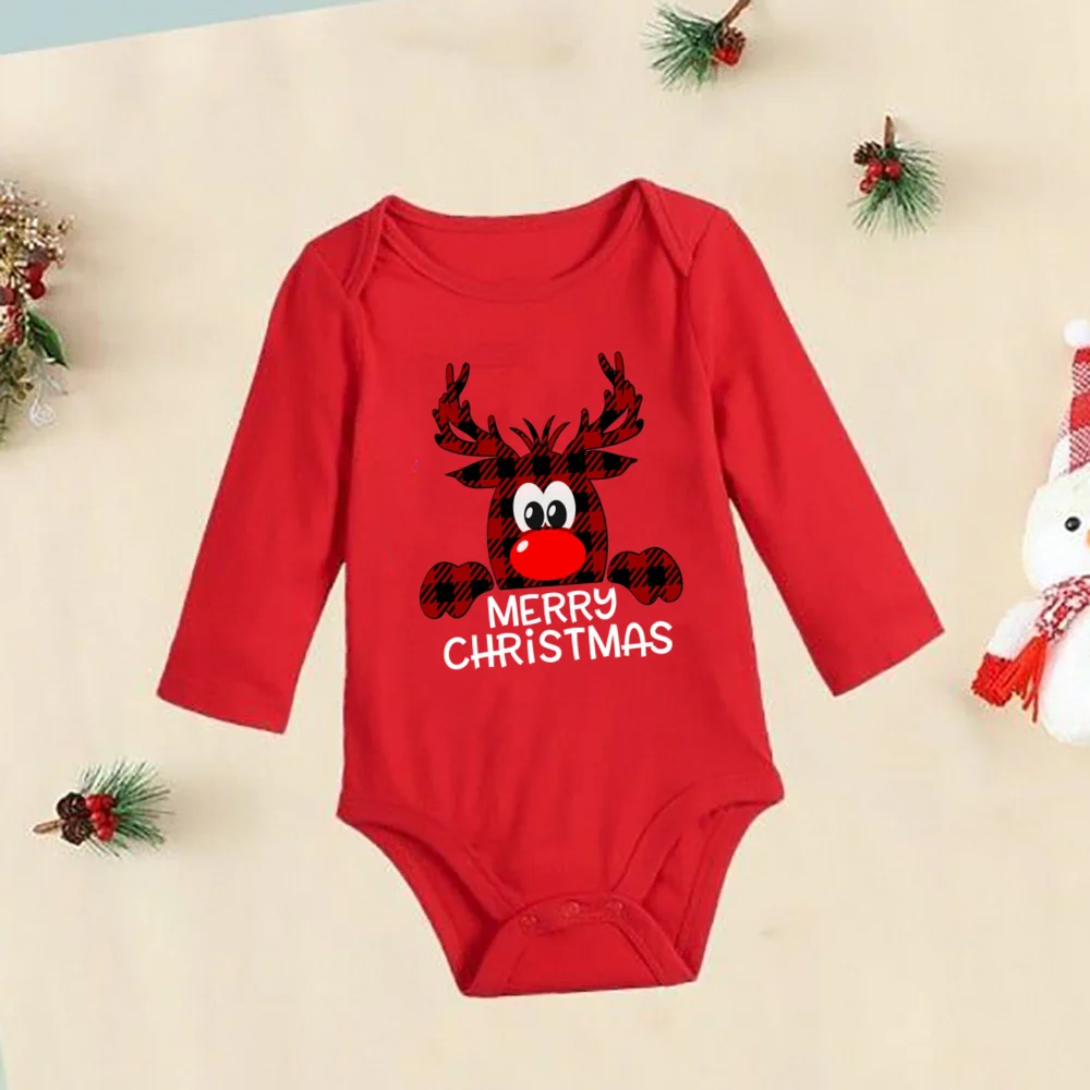 My 1st Christmas Baby Xmas Clothes Newborn Infant Santa Christmas Cotton Romper Cute Boy Girl New Year Xmas Winter Clothing