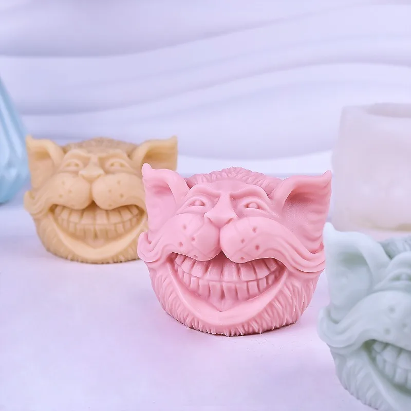 

Funny Cat Silicone Mold Handmade Cartoon Grin Cat Candle Plaster Resin Moulds Chocolate Cake Ice Cube Baking Tools Crafts Gifts