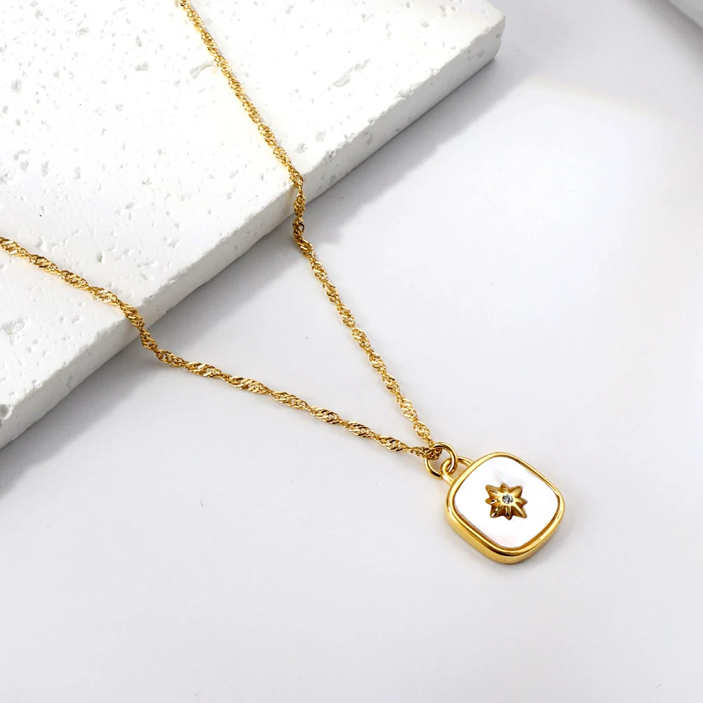 Lucky Star Charm Necklace For Women Gold Color Chain Rose Necklace Pendant On Neck Bohemian Chocker Necklace Jewelry Gifts