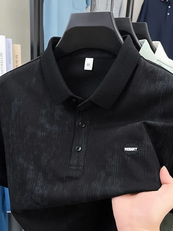 Summer New Fashion Men's  Shirt Casual Ice Silk Short Sleeve Top Youth Popular Loose Fit Breathable Comfortable Outerwear