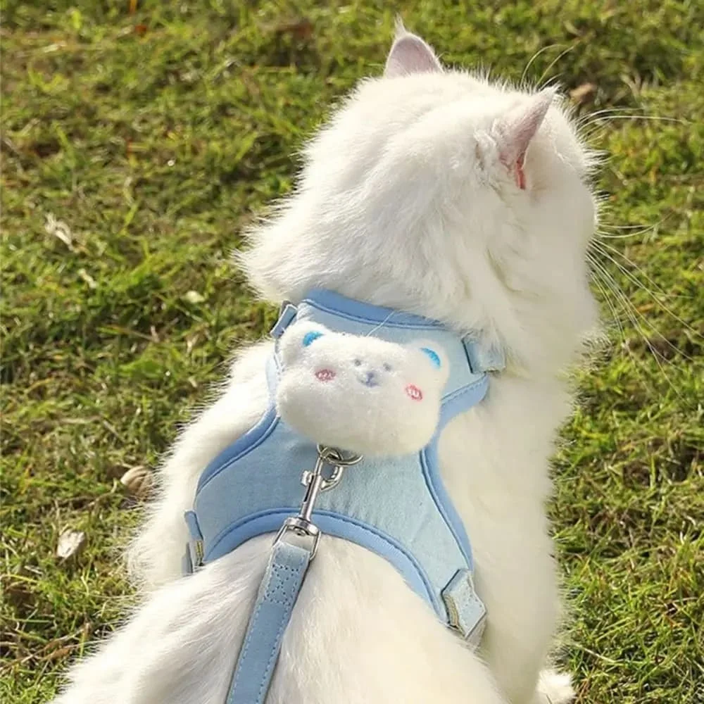 Sommer Niedlichen Tier Harness Leine Set Atmungsaktive Anti-Verloren Hund Brustgurte Cartoon Einstellbare Haustier Gehen Geschirre Blei Haustier – Detail 2