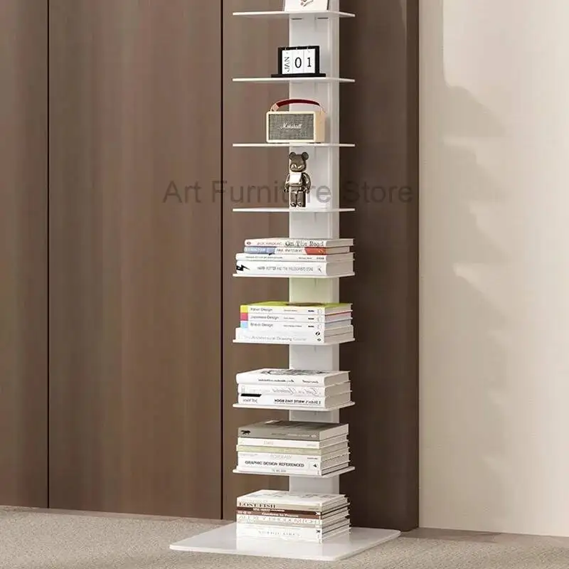 Estante De Metal blanco para libros, accesorios, artículos De exhibición, revistero De almacenamiento Industrial, estantería minimalista De Livro, muebles para biblioteca