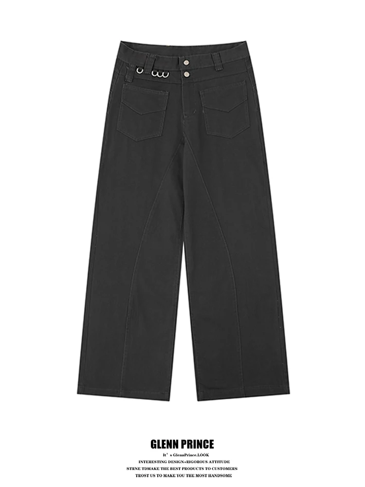 

Мужские повседневные брюки GPstudio American Retro 3D Tailoring: свободные, широкие, с дизайнерским акцентом, рабочие, из хлопка, прямого кроя