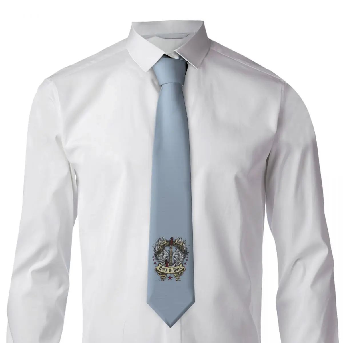 Long Live Rock And Roll Necktie for Men Silk Polyester Slim Neck Ties Party Suits Tie Casual Gravatas