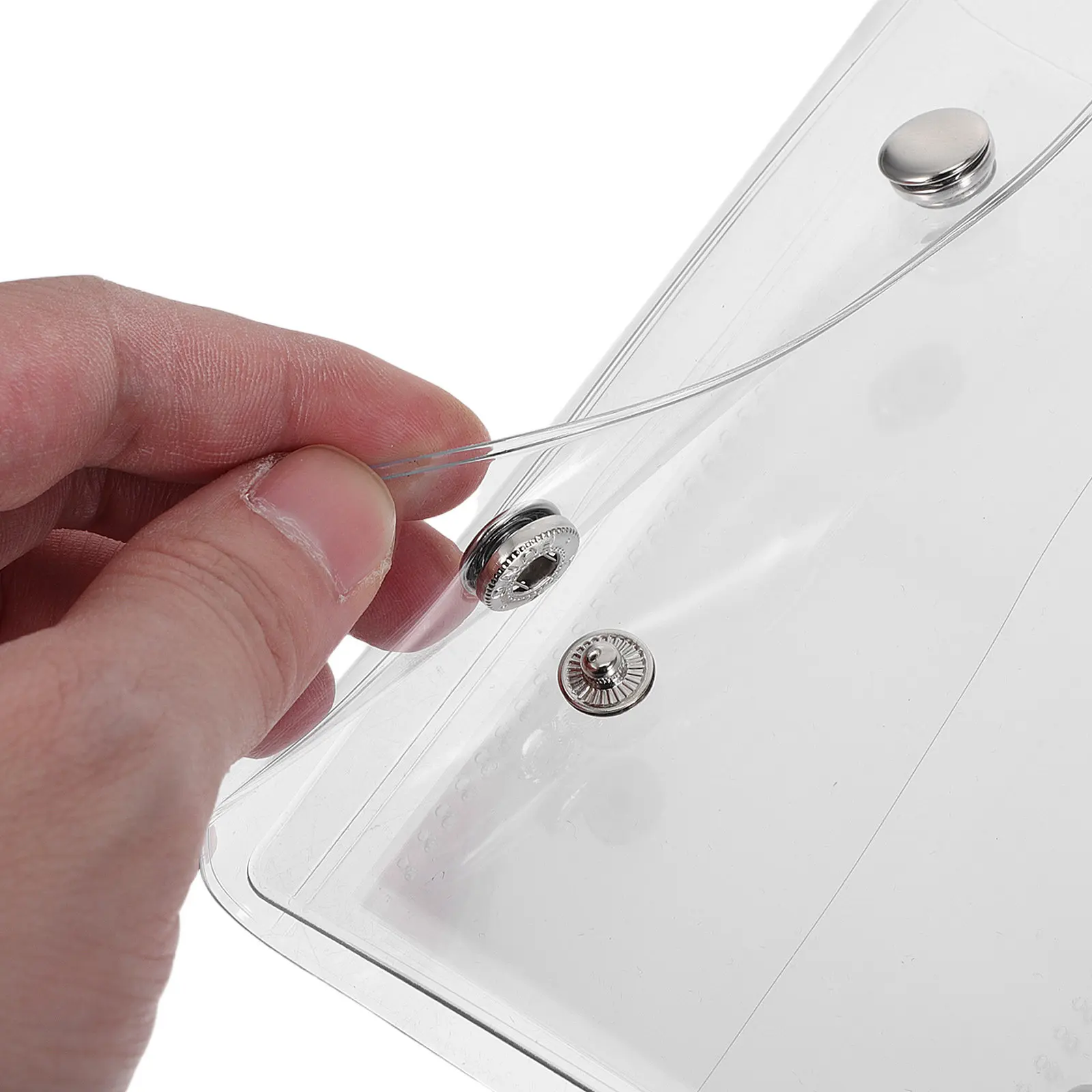 

Папка-скоросшиватель A7 из прозрачного ПВХ на 6 колец с застежкой-кнопкой, перезаполняемая обложка для блокнота (10 страниц в комплекте) для дневника, бюджета