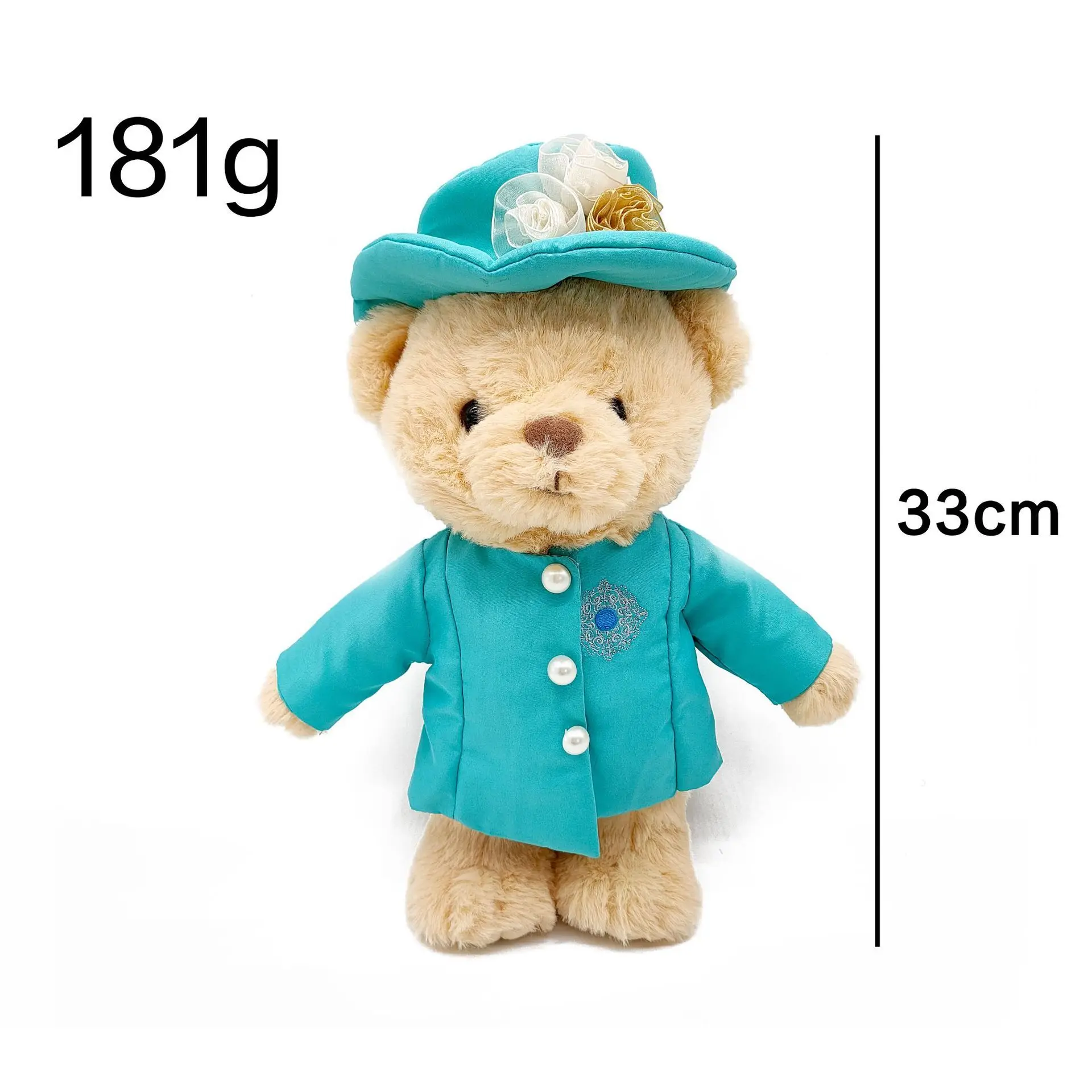 Brand New Queen Elizabeth II Teddy Bear Souvenir Doll Doll Fan Supplies Mascot Plush Toys and Friends Gifts for Children