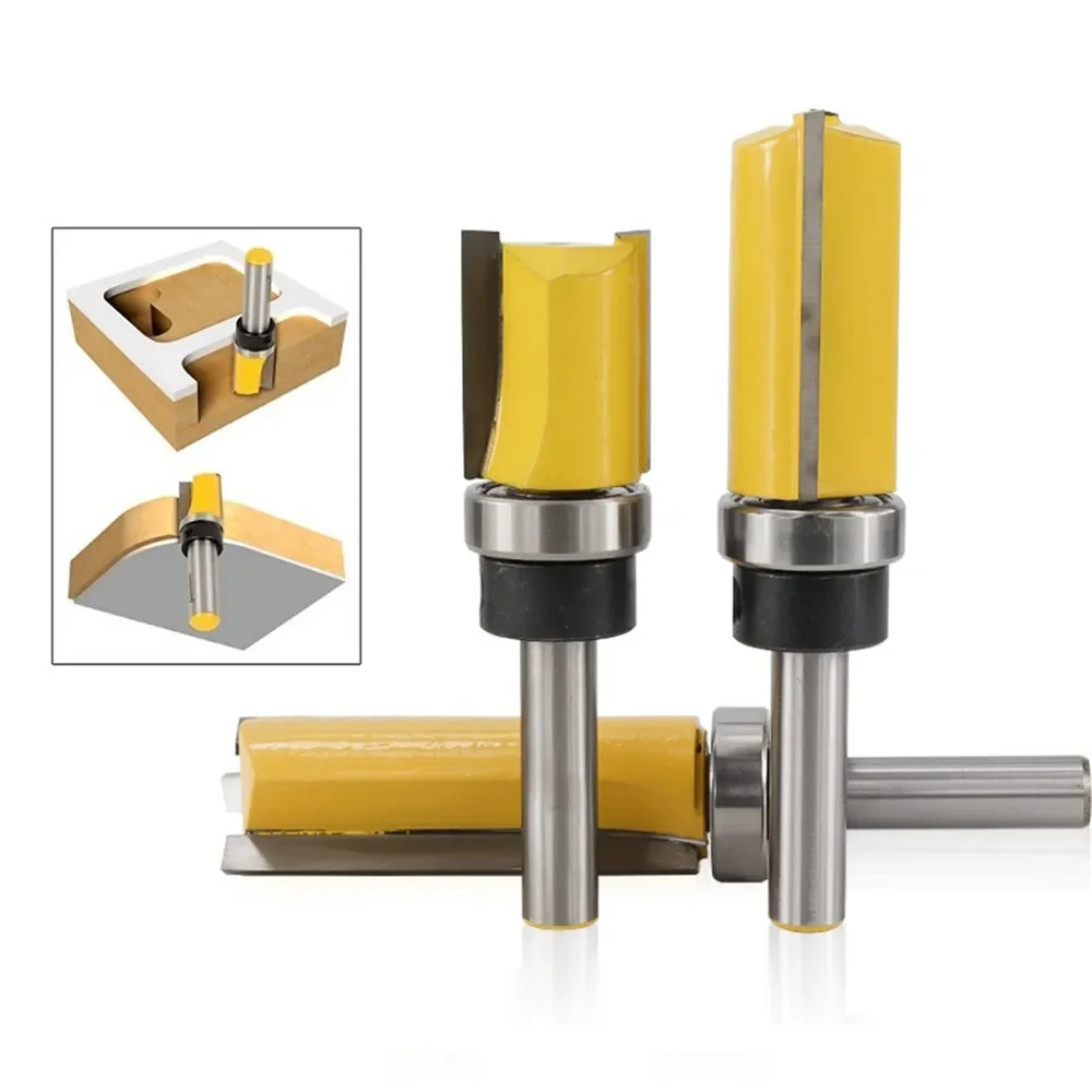 1pc 8mm shank flush trim template router bit straight slot carbide end mill     ing cutter  s