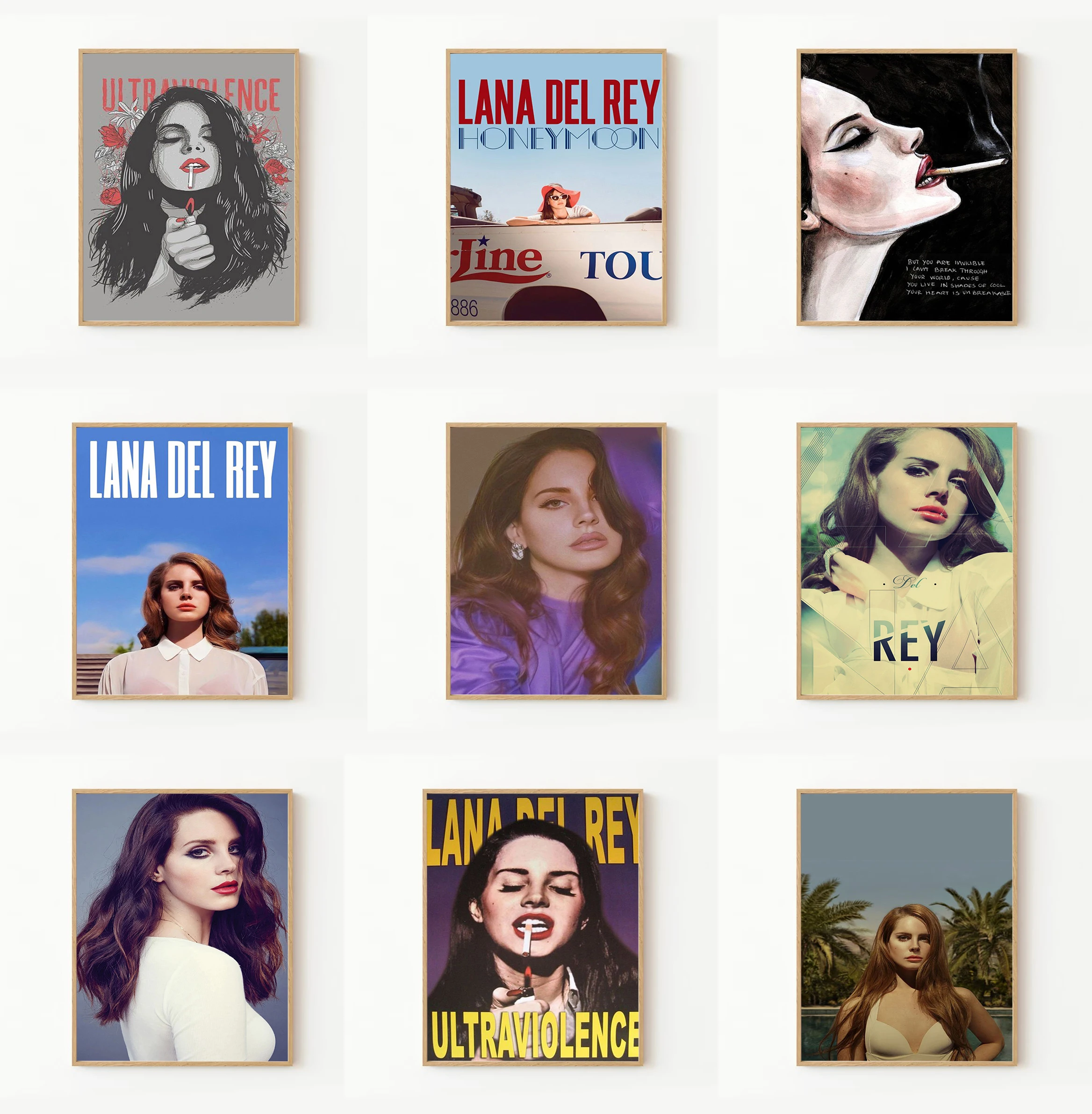 

Posters for Wall Decor Lana Del Rey Music Singer Poster Home Decorations Painting on Canvas Wall Art Interior Paintings Room