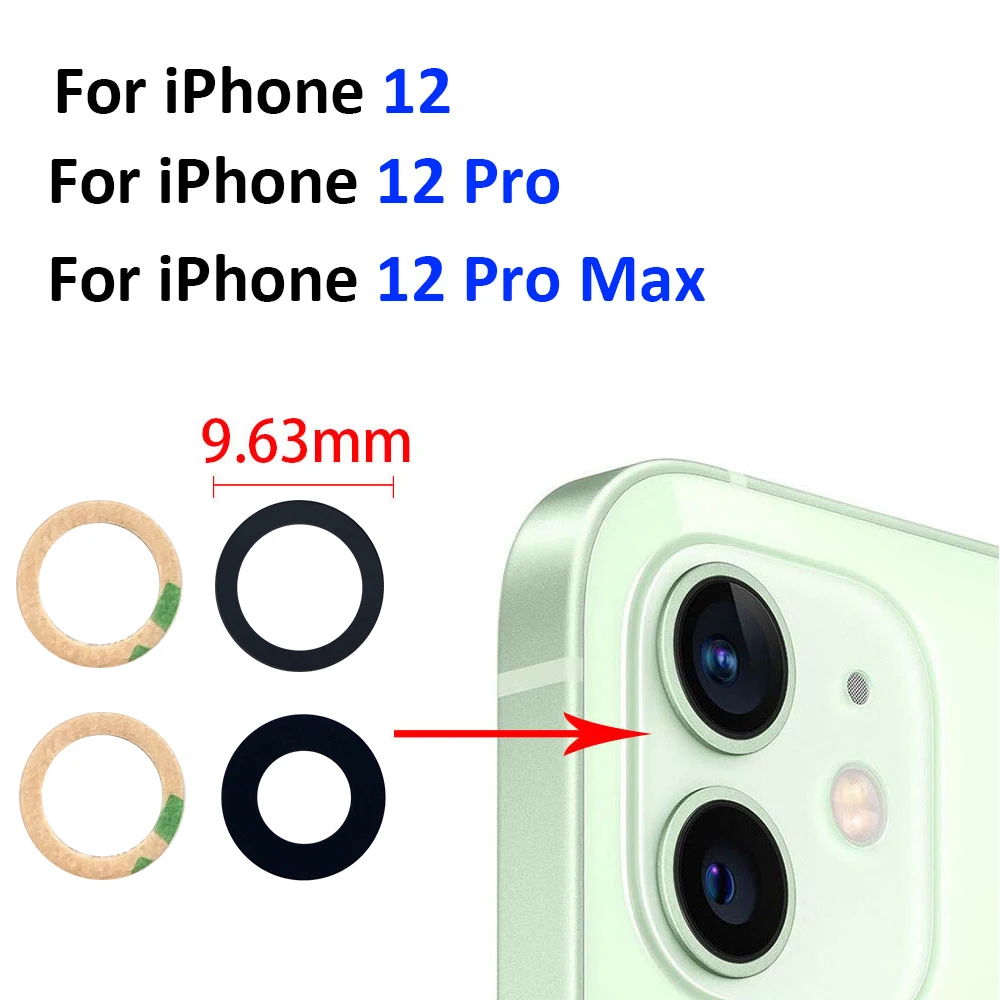 2 Pcs Camera Glass Lens Back Rear Camera Glass Lens with Glue Replacement Repair Spare Parts For IPhone 14 Plus 13 12 mini