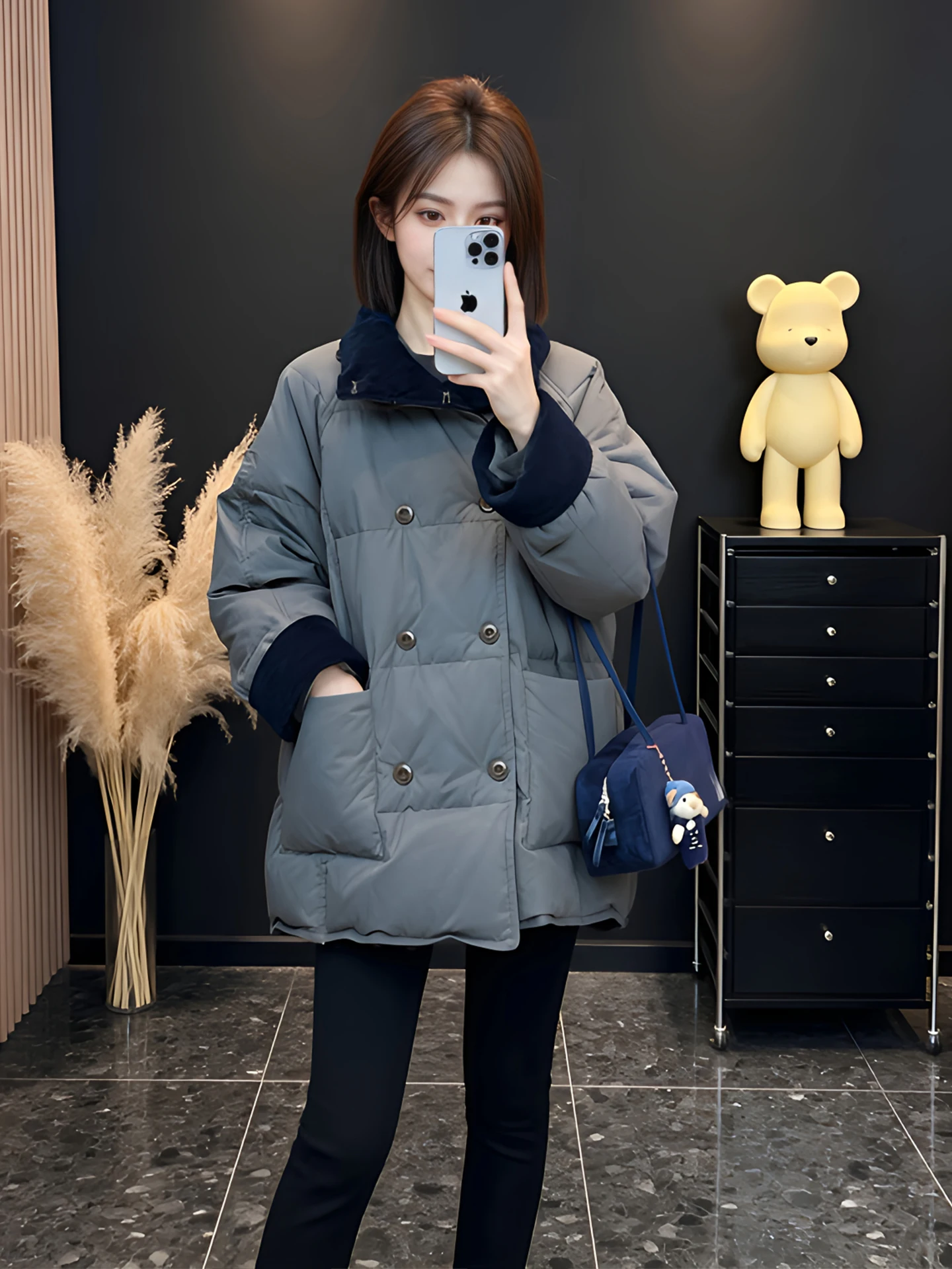 

Высококачественная зимняя утепленная хлопковая куртка с воротником-стойкой, двойной планкой на пуговицах, теплая верхняя одежда в корейском стиле, женское пальто