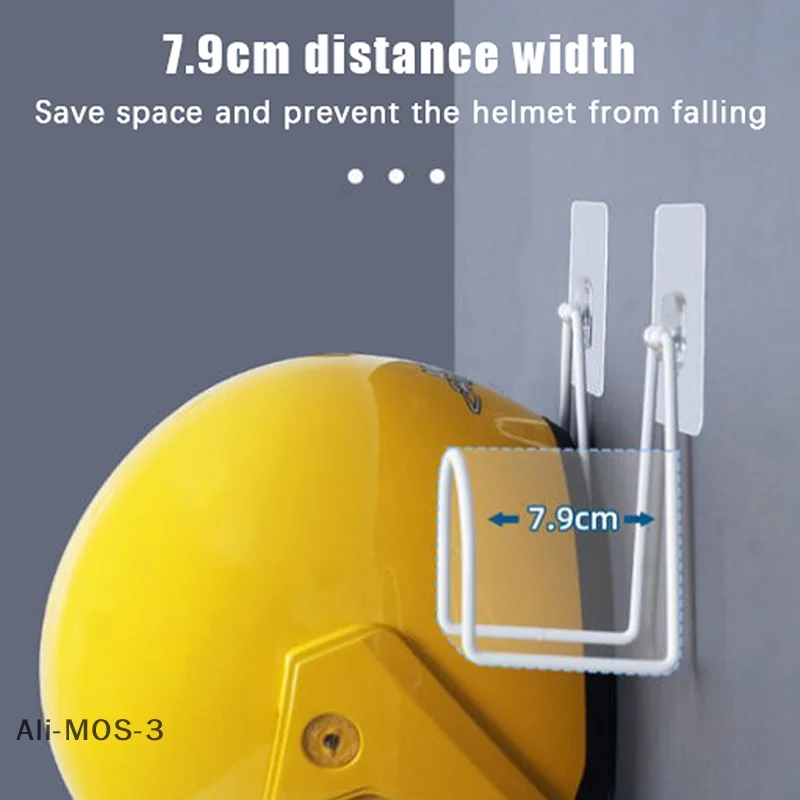 

【S】Motorcycle Helmet Rack Wall Mount Metal Bike Helmet Holder Mount Stainless Steel Bicycle Helmet Display Hanger Stand