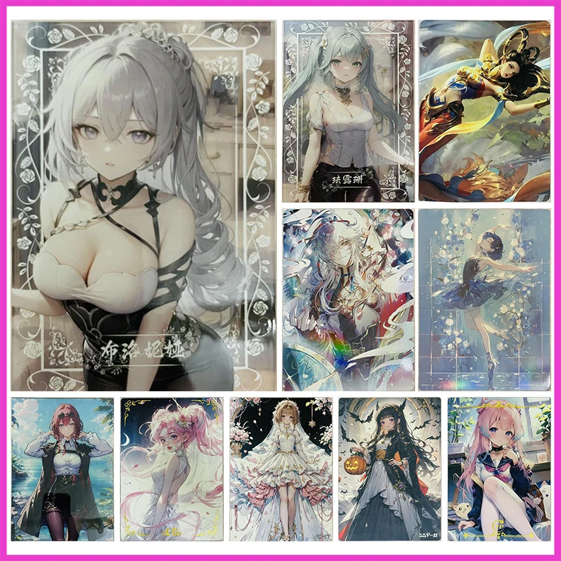 

Anime Goddess Story Rare A6 Acrylic Refraction Game Collectible Card Bronya Faruzan Kafka Chibiusa Toys for boy Birthday Present