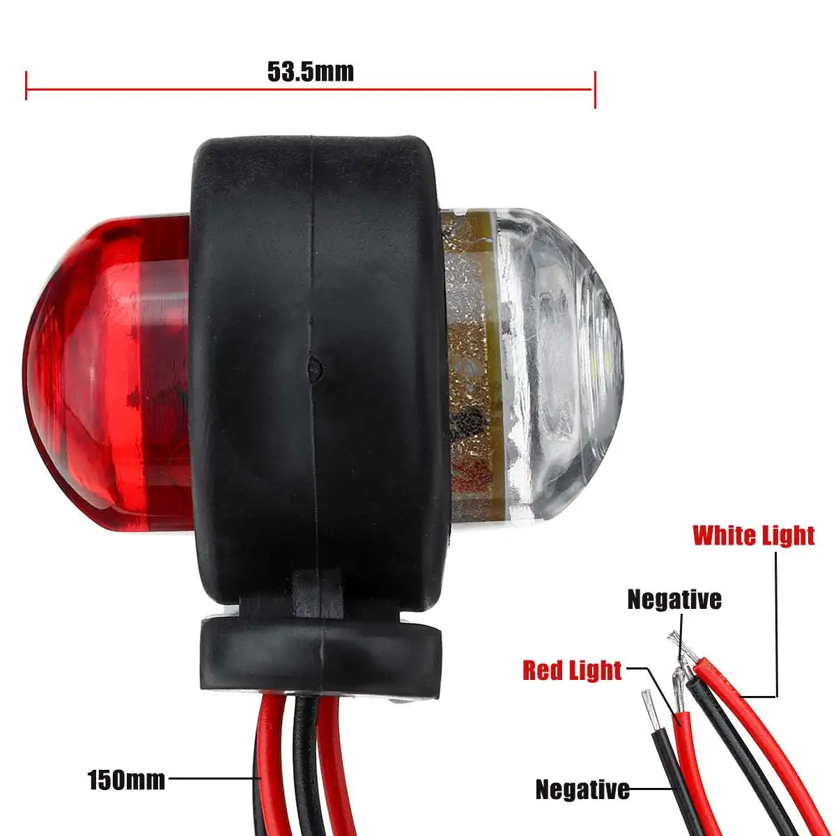 1pcs Mini Car Side Marker Lights Outline Lamps Waterproof Red White Universal Truck Trailer Caravan Lorry Van 12V 24V