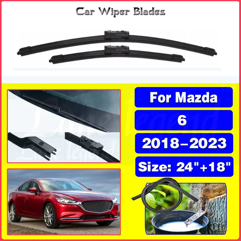 

Wiper LHD Front Wiper Blades For Mazda 6 Mazda6 2018-2023 2022 2021 Windshield Windscreen Clean Window Car Rain Brushes 24"+18"