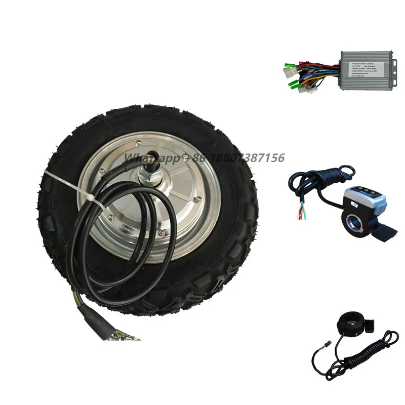 

Electric Kick Scooter Hub Motor Kits 10Inch 36V/48V 500W/800W/1000W DC Brushless Electric Wheel in Motor Controller Throttle Set