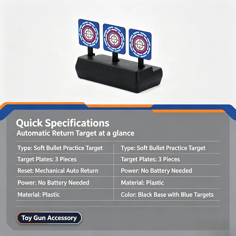 Vertical Auto Reset Shooting Target Mechanical Automatic Rebound Target Soft Projectile Practice Game Toy Accessories view 6