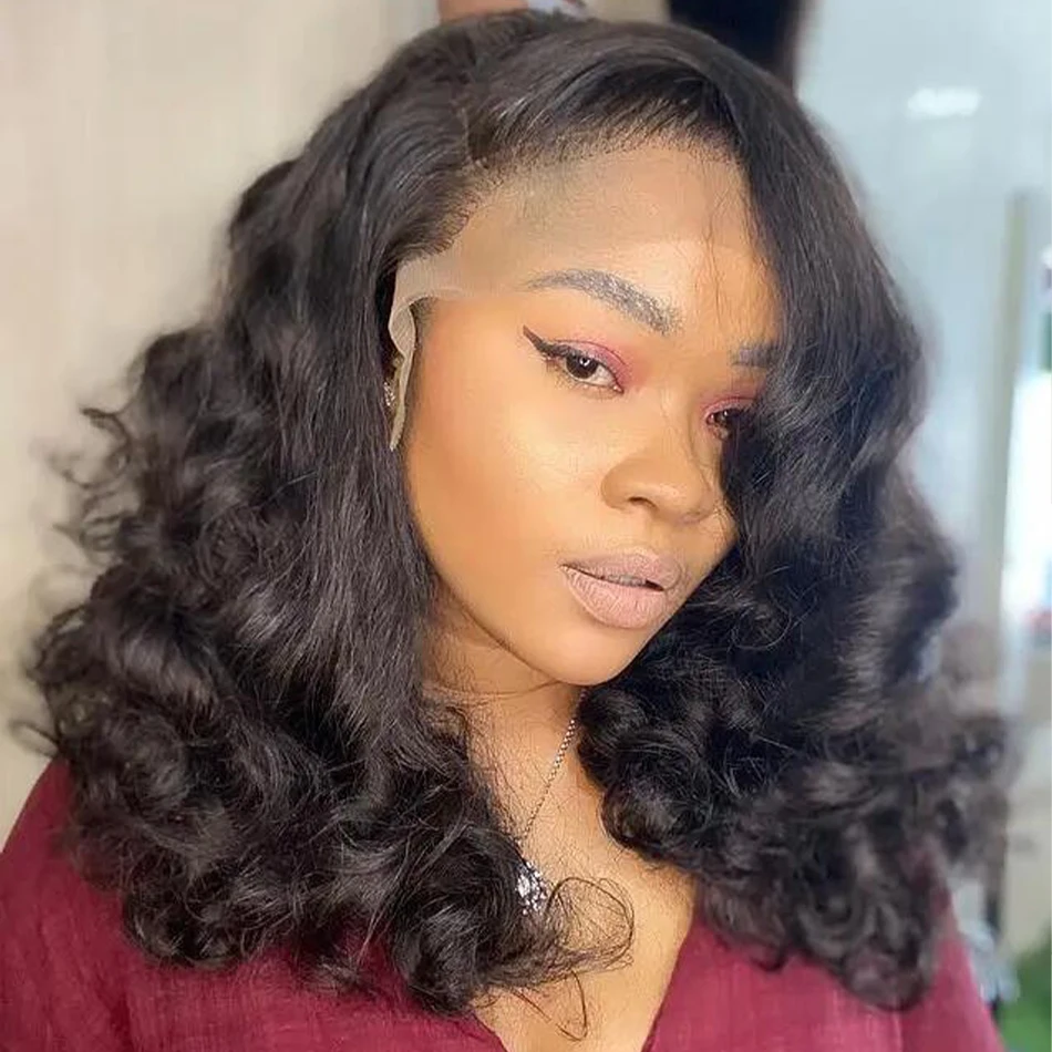 

12A Super Double Drawn 100% Raw Human Hair wigs Malaysia Bouncy Loose Wave 13x4 Lace Front Left Part HD Lace Pre Plucked Wigs