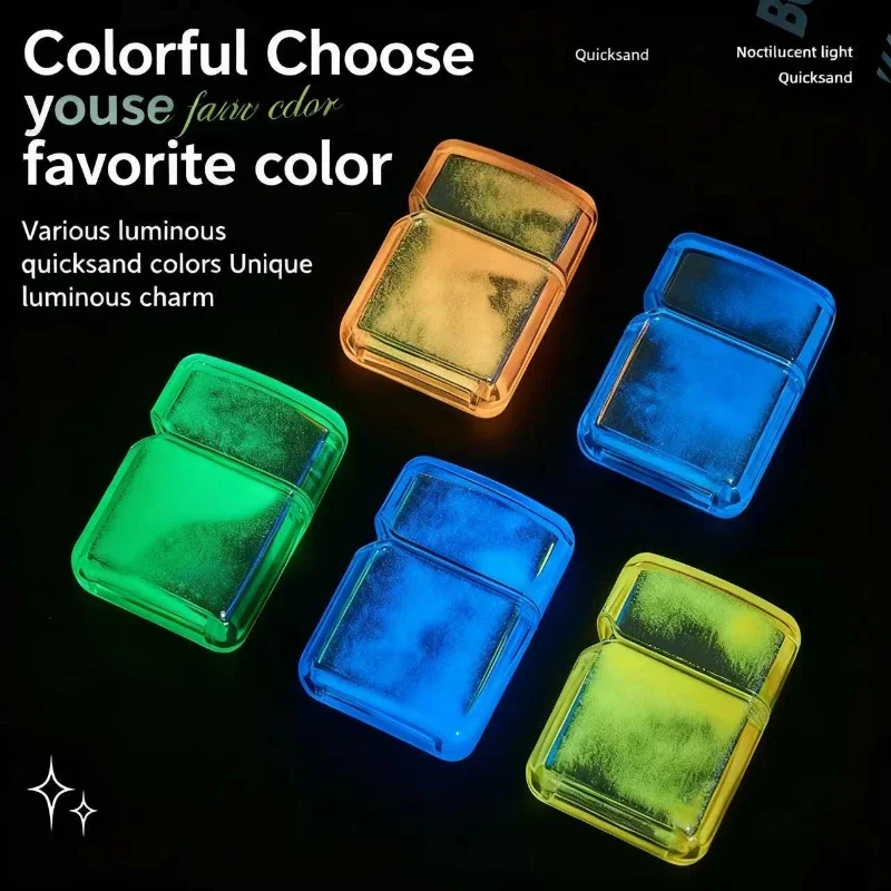 Bestverkochte vloeiende zand lichtgevende slijpschijf winddichte aansteker met coole acrylschelp kan worden gebruikt als cadeau voor vrienden!