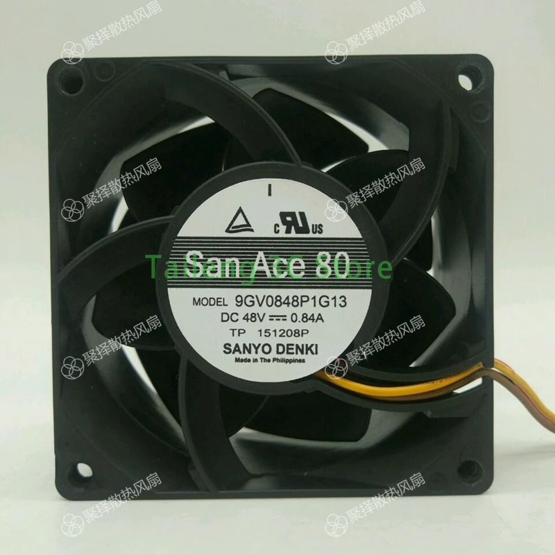 

9GV0848P1G13 DC 48 В 0,84 А 80x80x38 мм 4-проводной охлаждающий вентилятор для сервера, высокоскоростной кулер CFM с воздушным потоком для Sanyo Denki