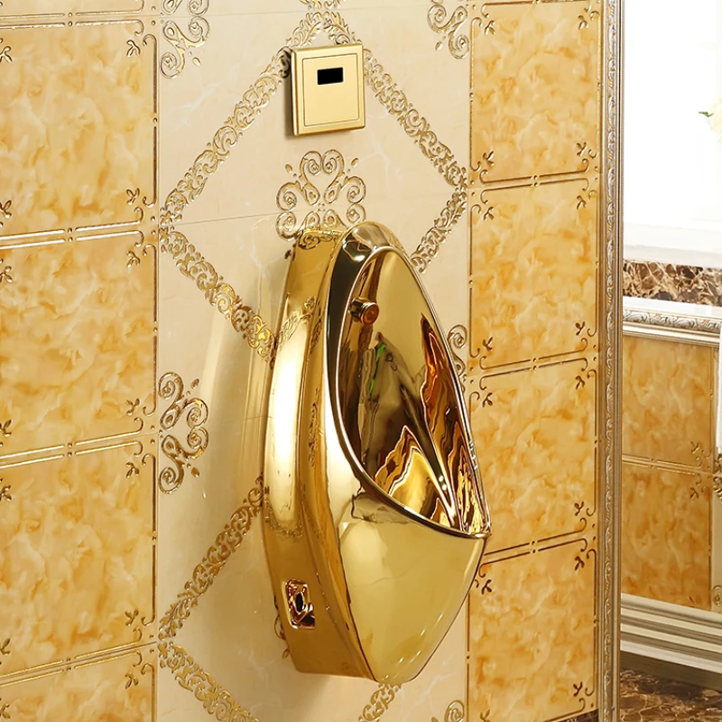 Wall mounted automatic sensing golden urinal for men Wall mounted urinal ceramic KTV urinal urinal urinal