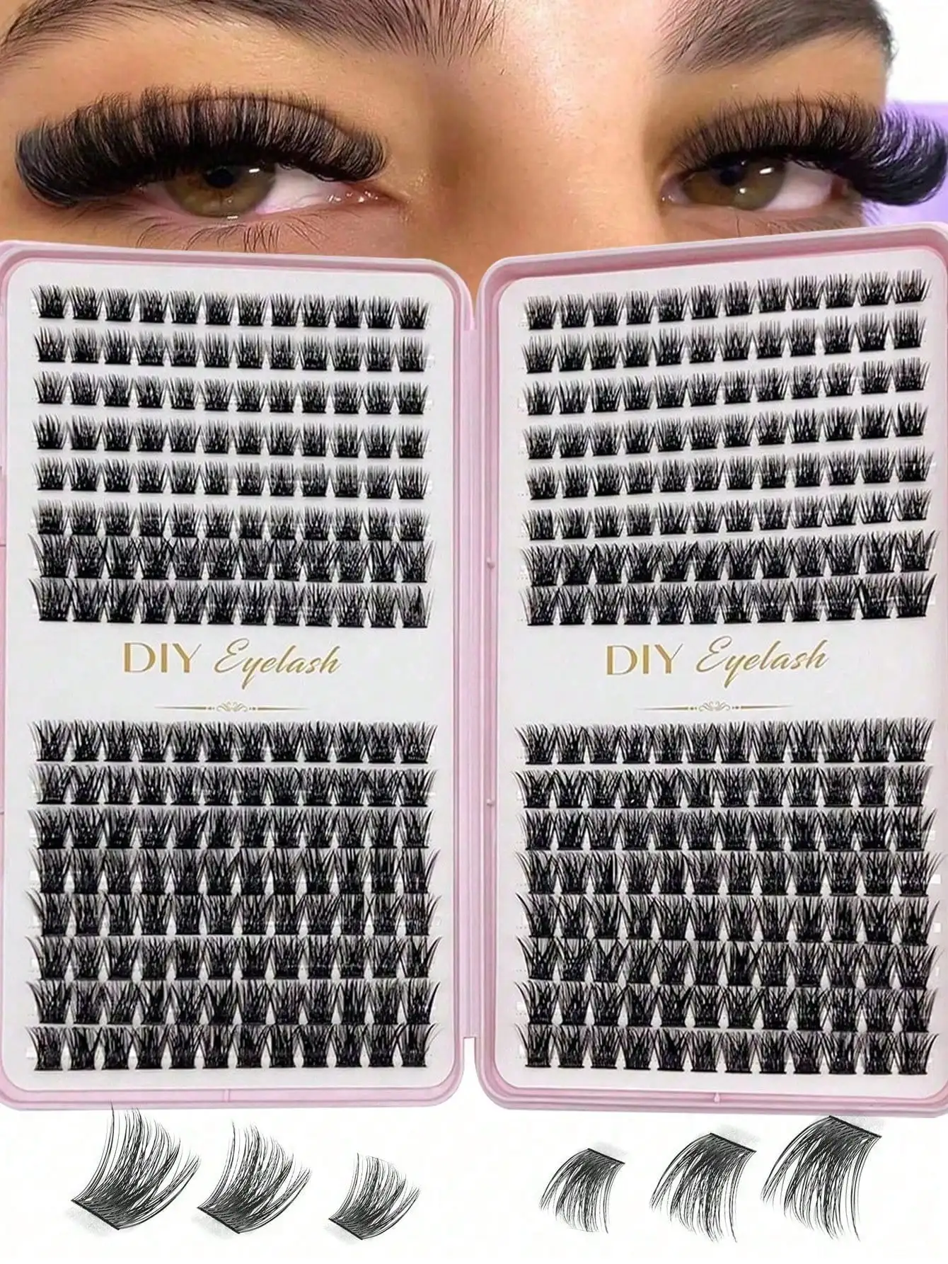 DIY Wimpernverlängerungen Wimpernbuch Flauschige Einzelne Wimpernbüschel für die Selbstanwendung zu Hause – Detail 1