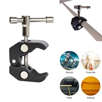 Magic Arm Multi Functional Ballhead Clamp Double Ball Adapter Shoe Mount Adapte For Monitor Led Light Video 1/4\