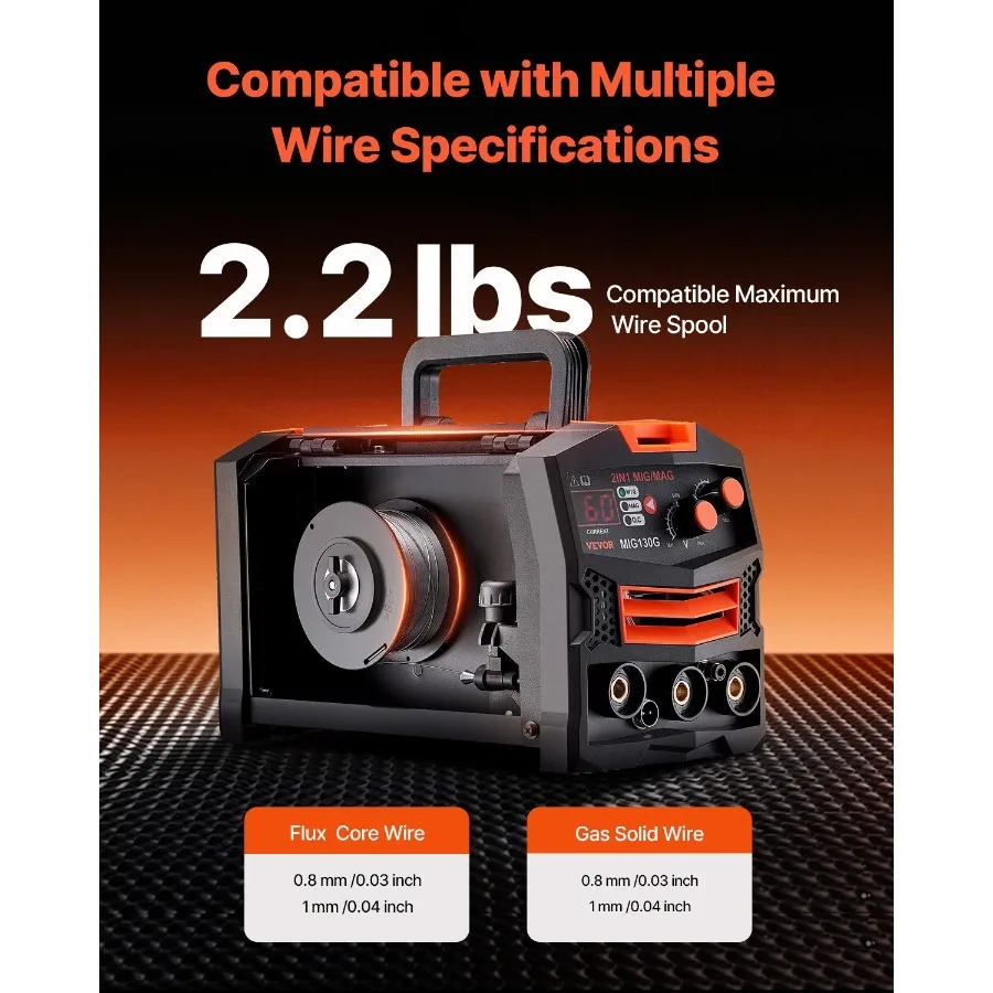 MIG Lasser 130Amp Lasmachine 2in1 Gas MIG Gasloze F Core MIG Lasser