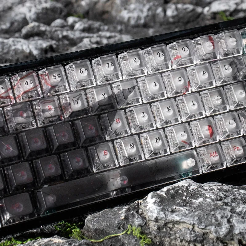 123 Key Swordsman Theme Keycaps Cherry Profile Keycap Custom PC Fog Transparent Key Caps Anime Mechanical Keyboard Accessories