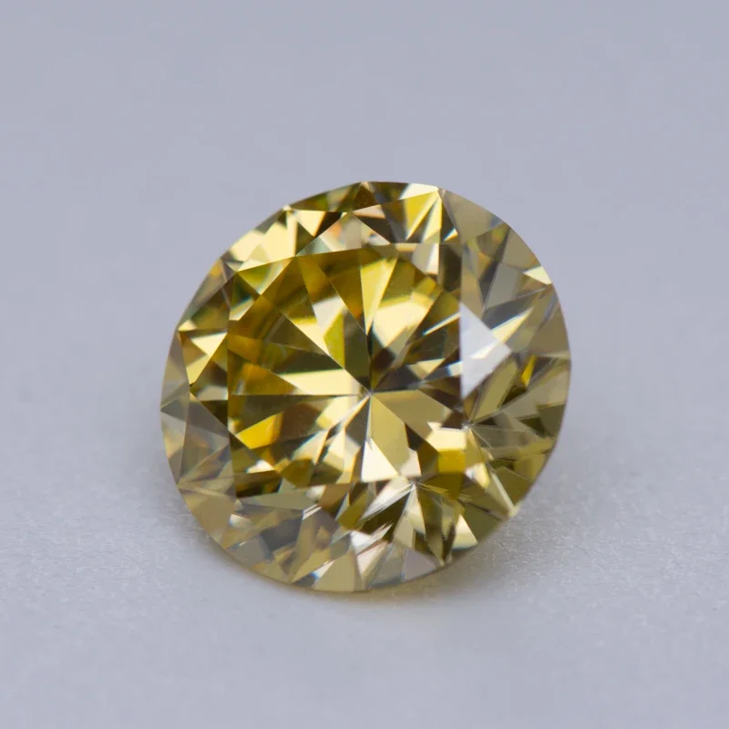 Moissanite Colore giallo limone Forma rotonda VVS1 con certificato GRA Perline con ciondoli fai-da-te Creazione di gioielli avanzati Materiali per orecchini