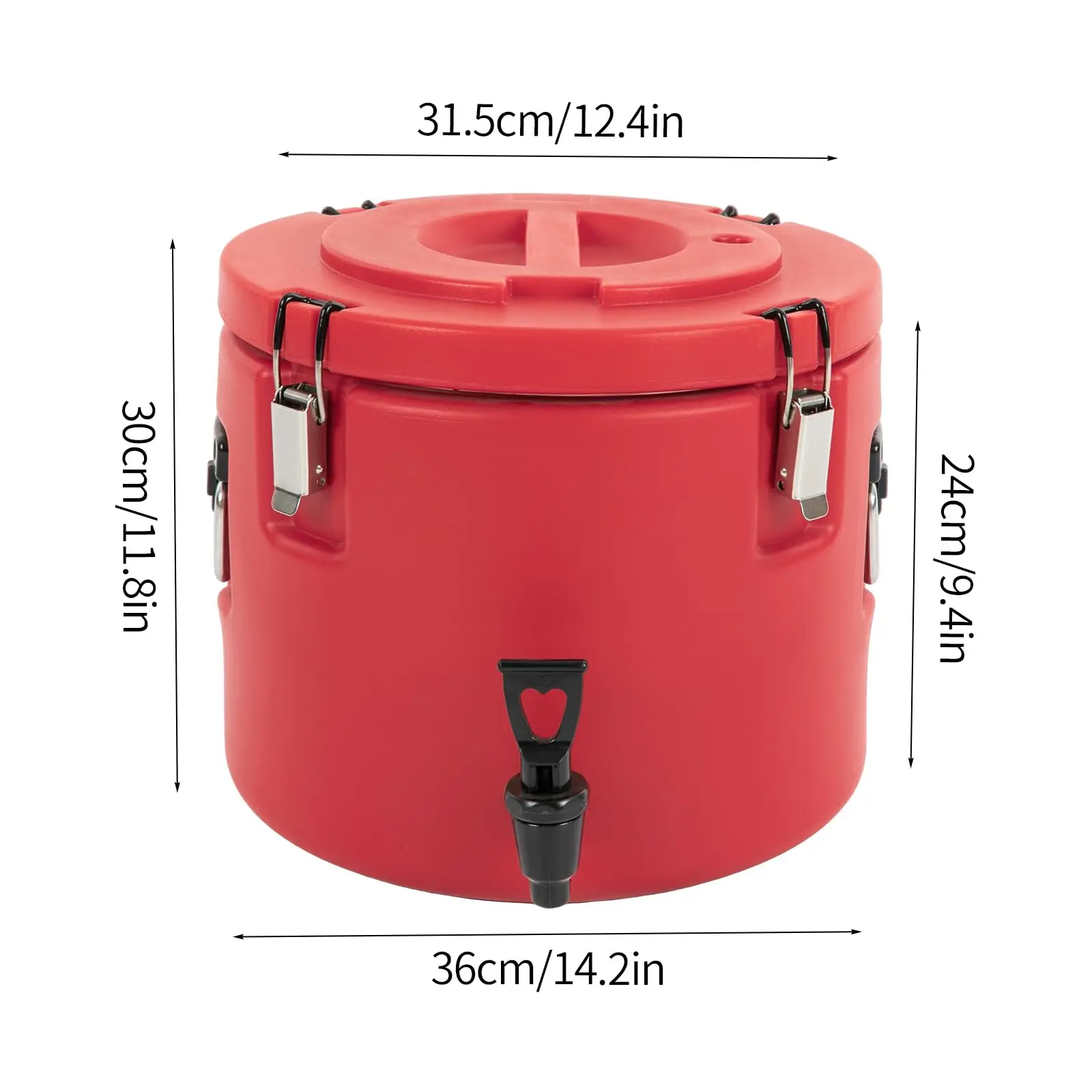 حاويات مشروبات معزولة، مبرد مشروبات معزول أحمر سعة 20 لتر/5.3 جالون، حاوية مشروبات باردة ساخنة محمولة، دلو معزول