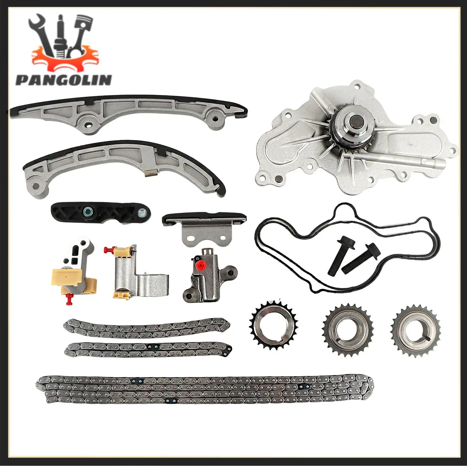 

Комплект цепи ГРМ с водяным насосом AT4Z-6306-A 7T4Z-6256-A AT4Z-6268-C BA5Z-6K255-A для Ford Mercury Lincoln Mazda 3.7 3.5L DOHC