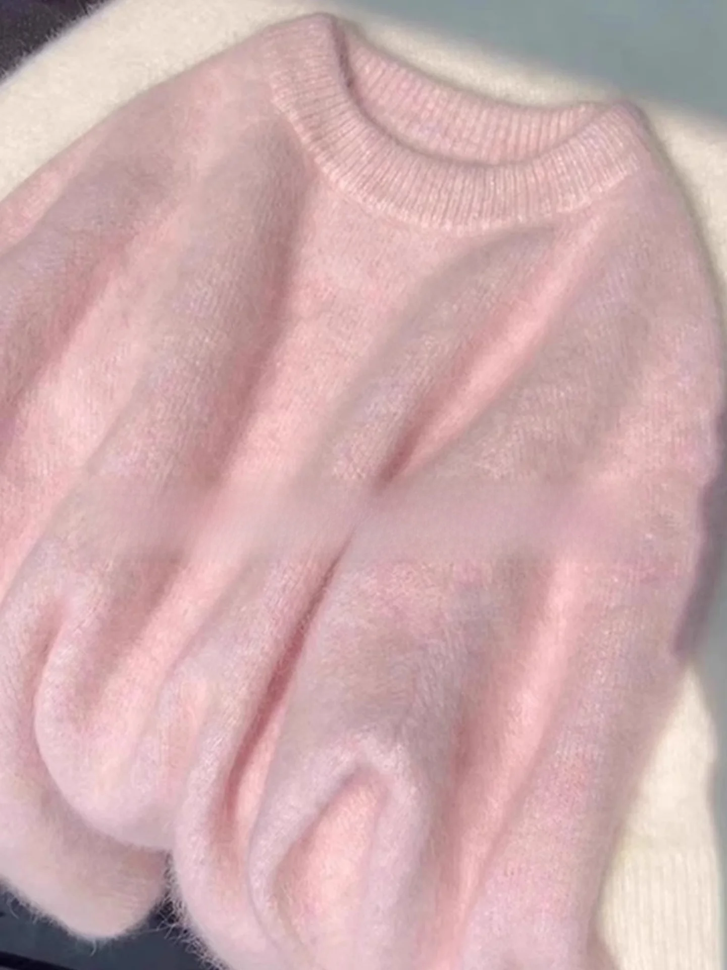 

Sweet Pink Long Sve вязаный свитер женский свободный ленивый Sle супер милый меховой медвежонок внутренняя одежда базовый топ весна осень зима