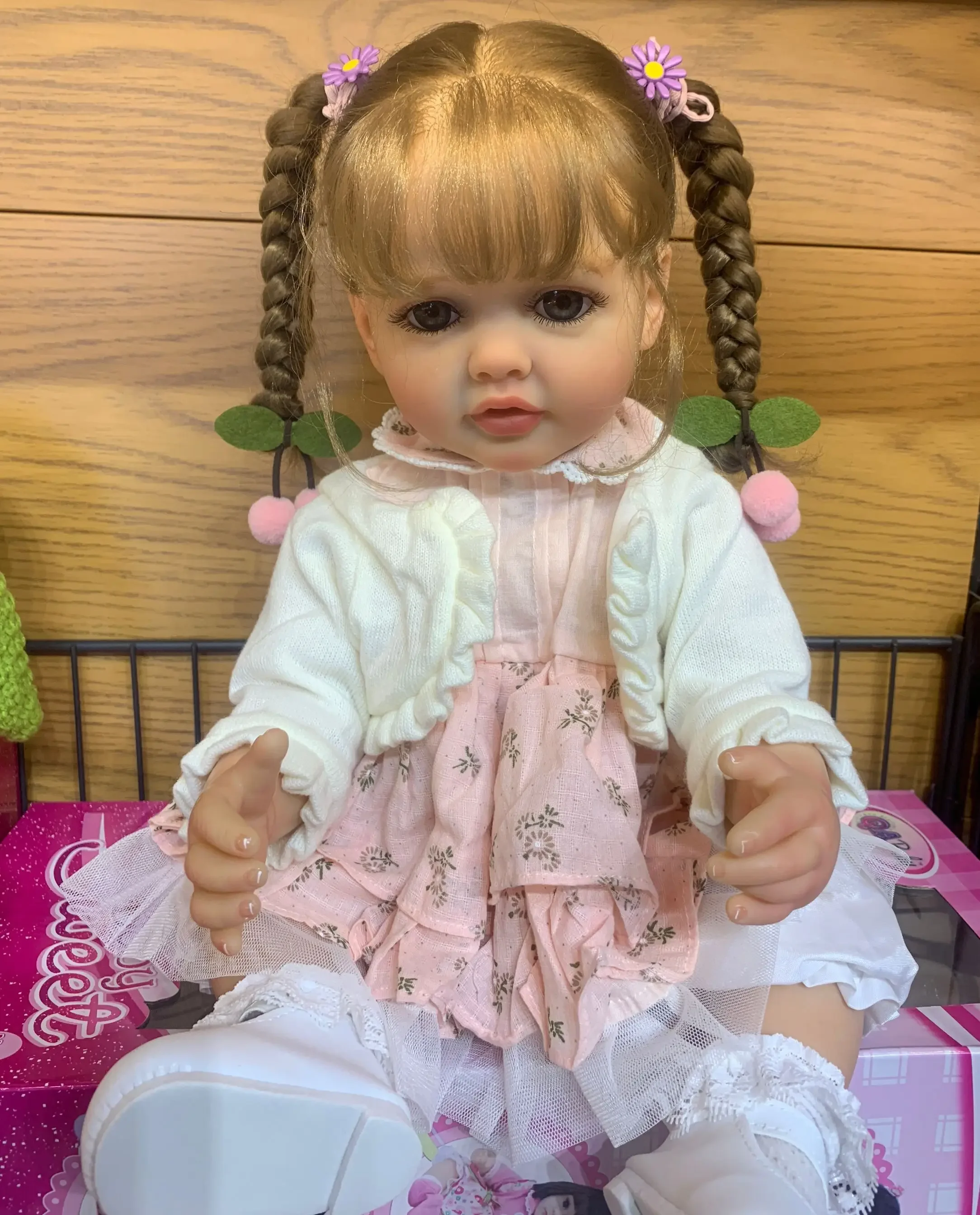 NPK 55CM Reborn Lifelike Toddler Girl Doll Betty 3D painting Full Body Silicone Waterproof Bathy Toy Hand-Detailed Paint