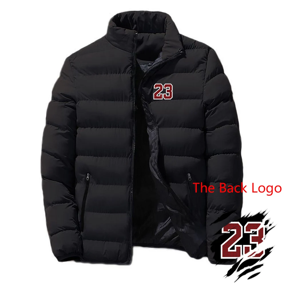 2024 Men's New Chicago 23 Jersey Letter Number Autumn and Winter Round Neck Cotton-padded Jacket Warm Coats Printing Tops