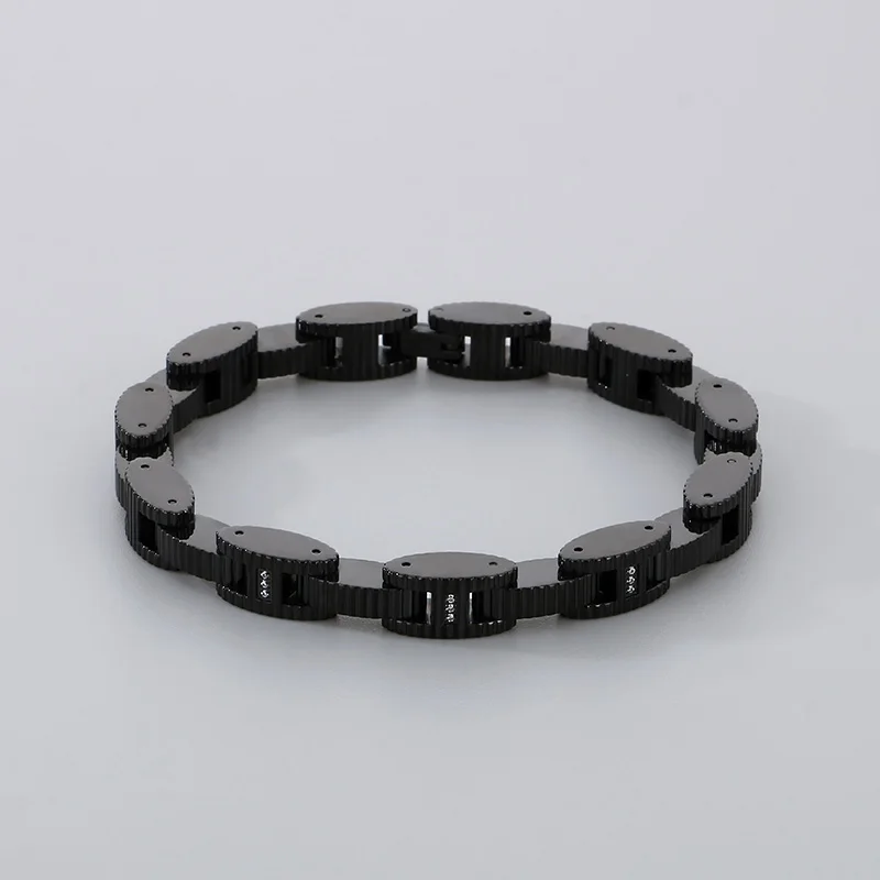 

Personalized Stainless Steel Watch Chain Bracelet Men's Hip Hop Inlaid Zirconia Bracelet Chunky Biker Party Trendy Jewelry Gift