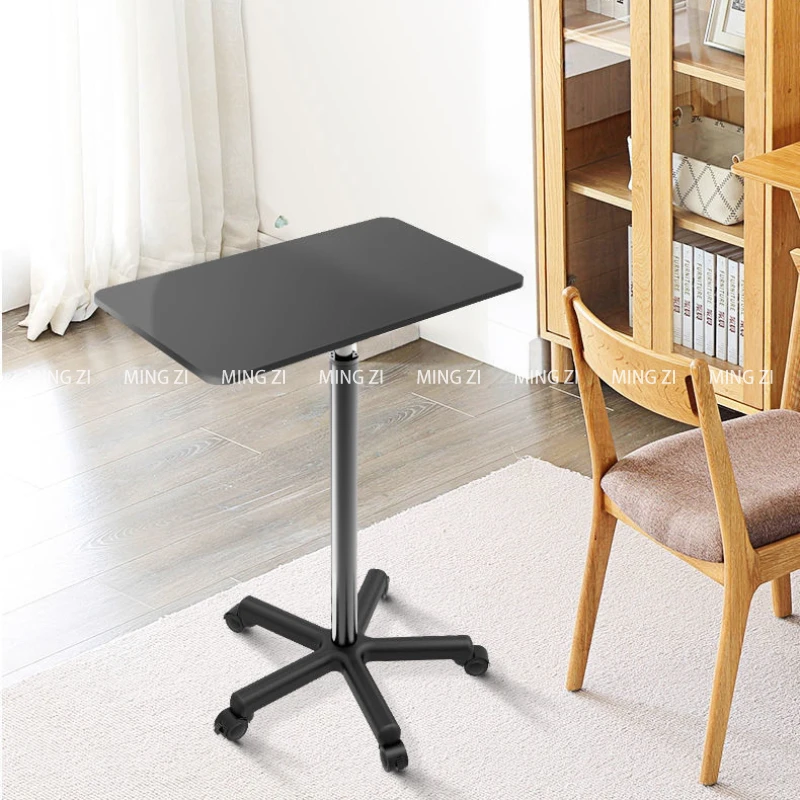 Mesa portátil de pé com rodas Mesa de computador portátil portátil Escritório Workstation Mesa de estudo móvel para jantar de cabeceira, mesa de trabalho