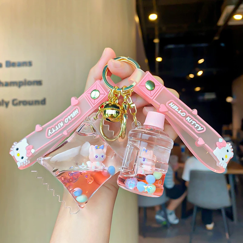 Cute Lena Bell Oil Milk Tea Cup Acrylic Keychain Cartoon Backpack Pendant Car Keychain Women'S Bag Accessories