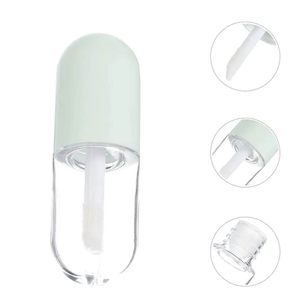 

8pcs 5ml Green Empty Gloss Tubes Durable Plastic PP Clear Lip Oil Containers Bulk Makeup Supplies Bottle