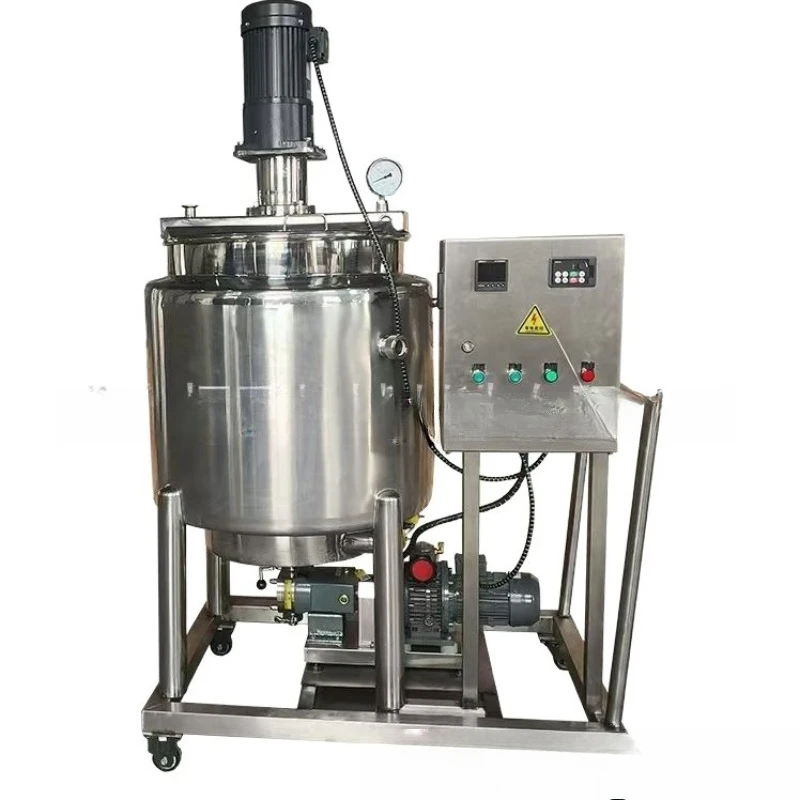 500L vacuum mixing tank cosmetic heating emulsifying tank stainless steel cream homogenizing emulsifier
