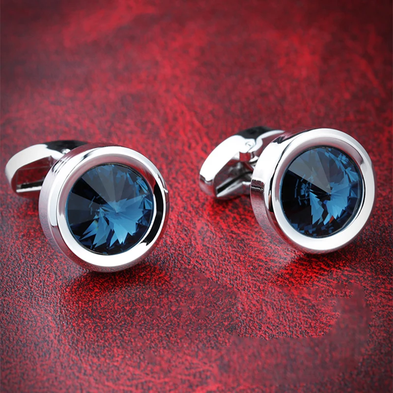 KFLK hirt cufflink for mens Brand Crystal Cuff links Wholesale designer Buttons french High Quality Round guests