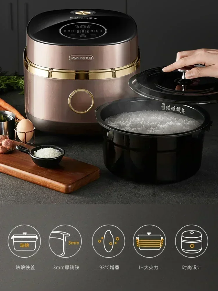 F-40T11 Rice Cooker Enamel Iron Kettle Home Intelligent Reservation IH Induction Heating 4L Mini Rice Cooker Food Warmer