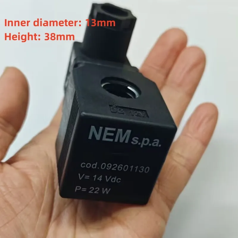 Excavator Parts NEM s.p.a, REXROTH, Fuyuan Leiwo, Electromagnetic Valve Coil , Inner Diameter 13mm Height38mm DC12V DC24V