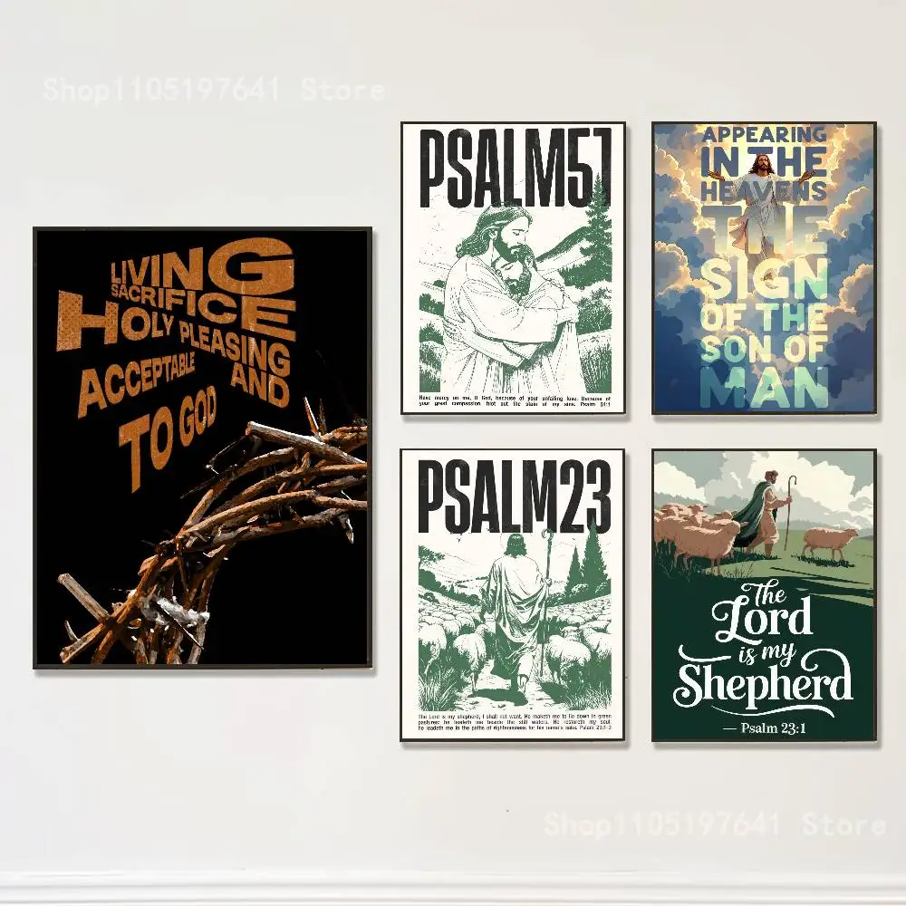 

Jesus Bible Verse Poster Prints Wall Art Picture Painting Gift Living Room Restaurant Bar Large Dec Sticker