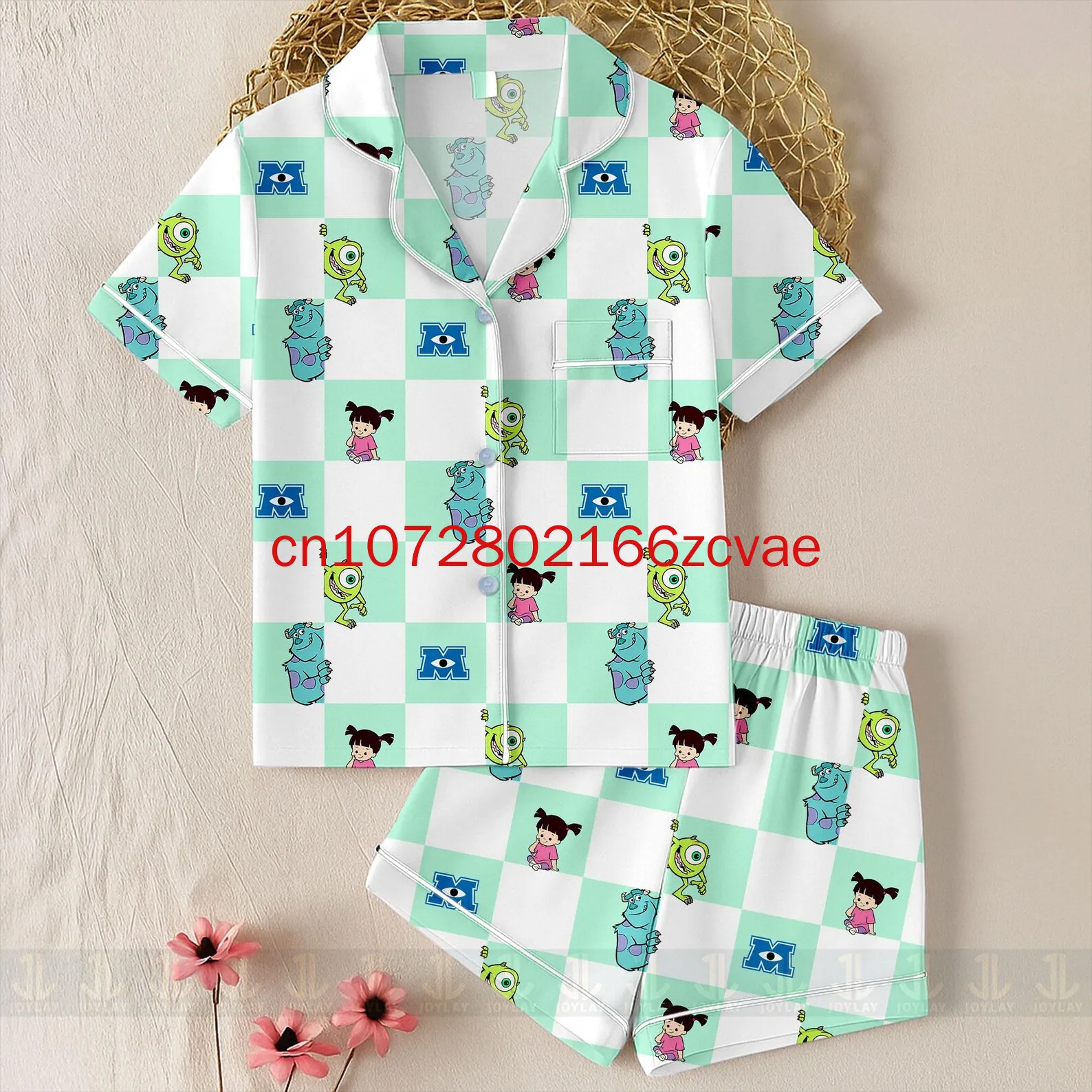 

Disney Monster Inc Christmas Pajama Set 3D Printed Mickey Mouse Short Sleeved Shorts Pajamas Set For Men's And Women's Kid's