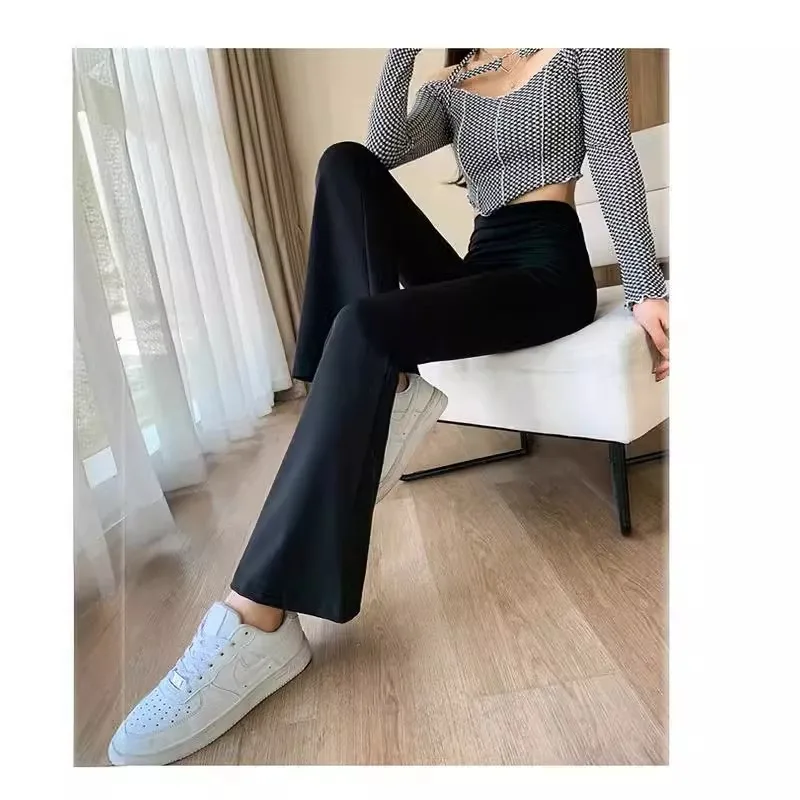 New Shark Pants Women Skinny Flared Pants High Waist Slimming Sexy Spring Summer Fitness Horseshoe Pants Flared Leggings