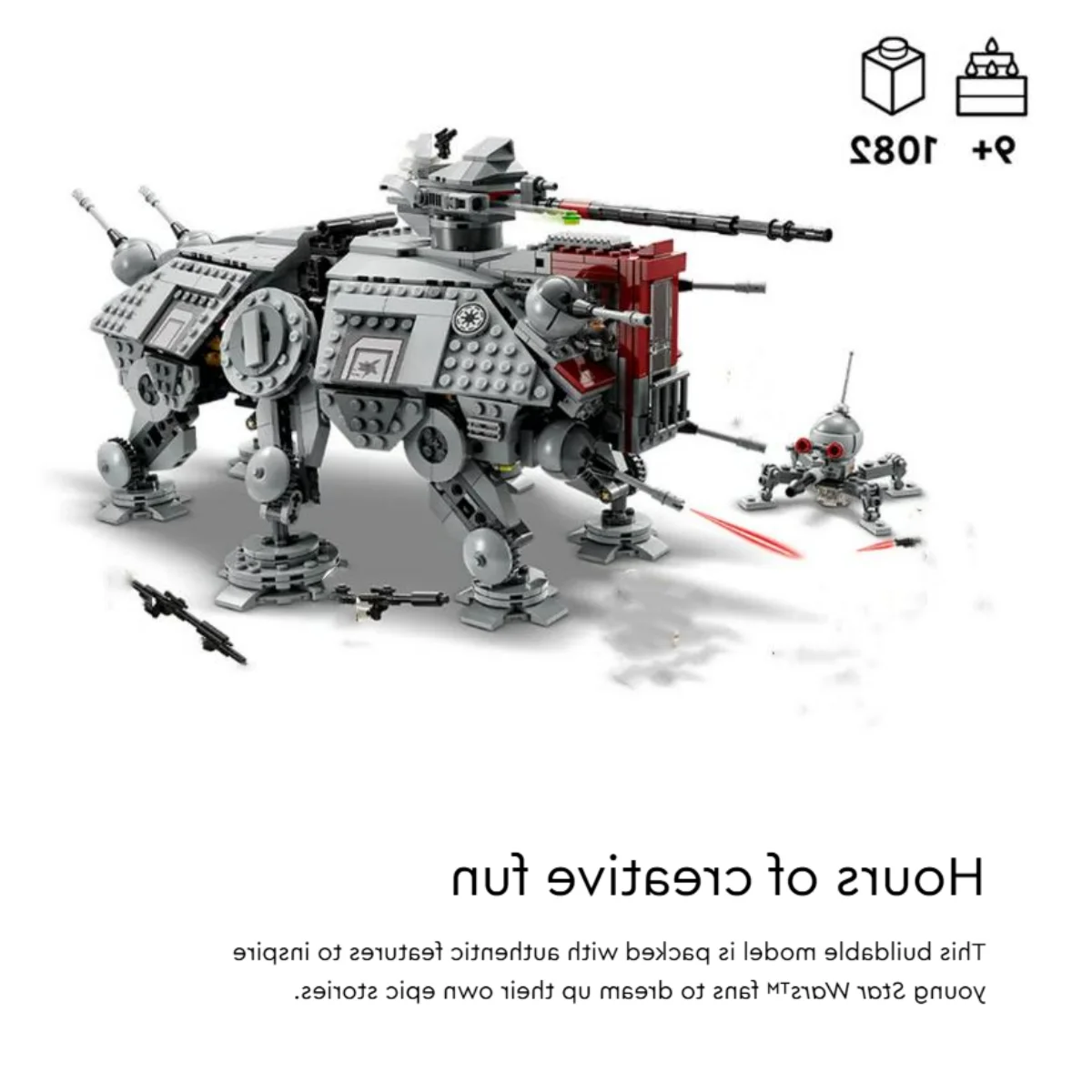 

Совместимый с конструктором LEGO 1082 детали, набор для сборки «Звездные войны», декор для дома, рождественский подарок для детей, 75337, конструктор Disney AT-TE Walker