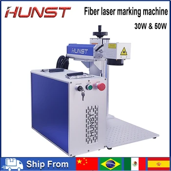 Máquina de marcado láser de fibra Hunst 50W 30W Raycus MAX para joyería DIY, oro, plata, anillo, pulsera, máquina de grabado de corte de Metal